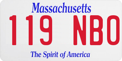 MA license plate 119NB0