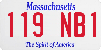 MA license plate 119NB1