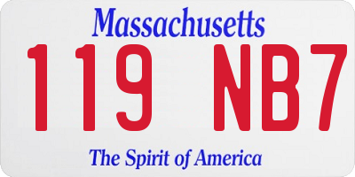 MA license plate 119NB7