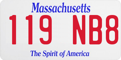 MA license plate 119NB8