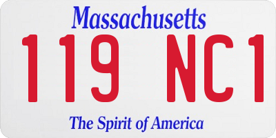 MA license plate 119NC1