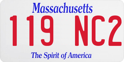 MA license plate 119NC2