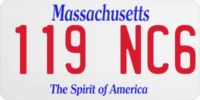 MA license plate 119NC6