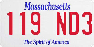 MA license plate 119ND3