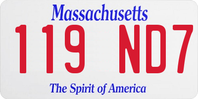 MA license plate 119ND7
