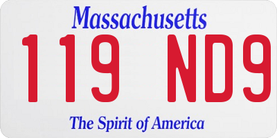 MA license plate 119ND9