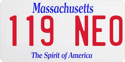 MA license plate 119NE0
