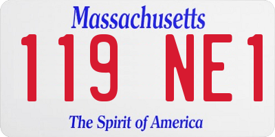 MA license plate 119NE1