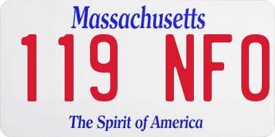 MA license plate 119NF0