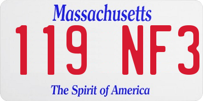 MA license plate 119NF3