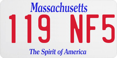 MA license plate 119NF5
