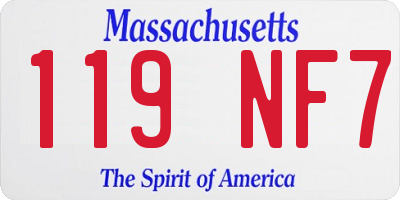 MA license plate 119NF7