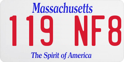 MA license plate 119NF8