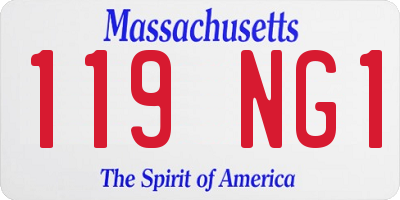 MA license plate 119NG1