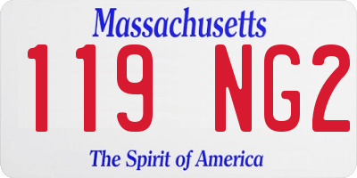 MA license plate 119NG2