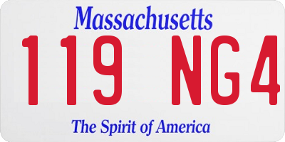 MA license plate 119NG4