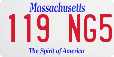 MA license plate 119NG5
