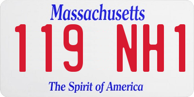 MA license plate 119NH1