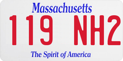 MA license plate 119NH2