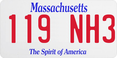 MA license plate 119NH3