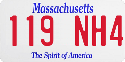 MA license plate 119NH4