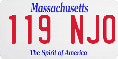 MA license plate 119NJ0