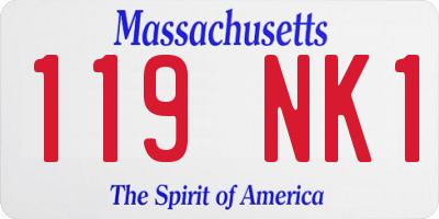 MA license plate 119NK1