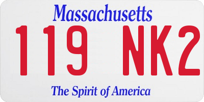MA license plate 119NK2