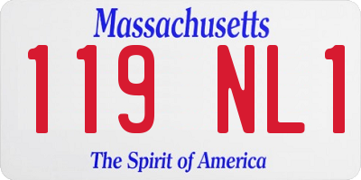 MA license plate 119NL1