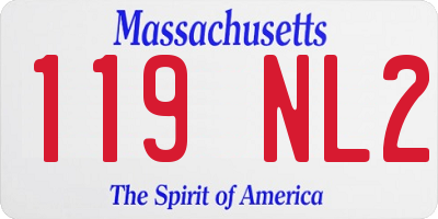 MA license plate 119NL2
