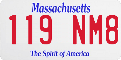 MA license plate 119NM8