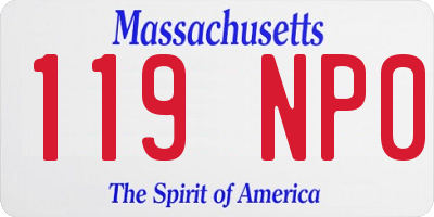 MA license plate 119NP0
