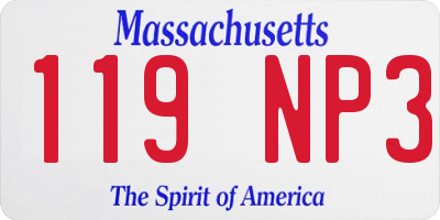 MA license plate 119NP3