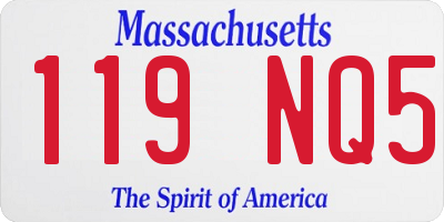 MA license plate 119NQ5