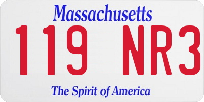 MA license plate 119NR3