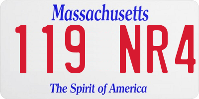 MA license plate 119NR4