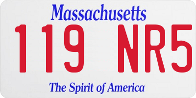MA license plate 119NR5