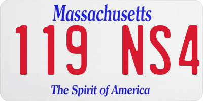 MA license plate 119NS4