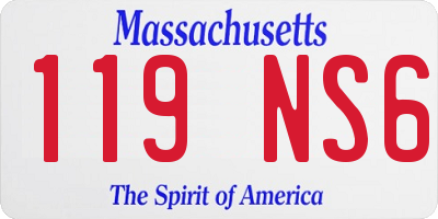 MA license plate 119NS6