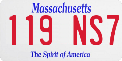 MA license plate 119NS7