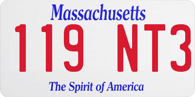 MA license plate 119NT3