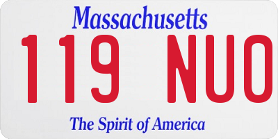MA license plate 119NU0