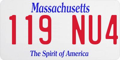 MA license plate 119NU4
