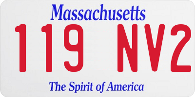 MA license plate 119NV2