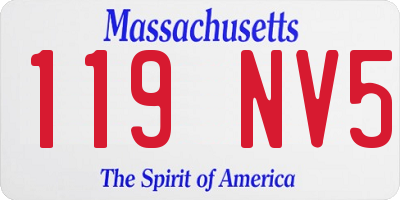 MA license plate 119NV5
