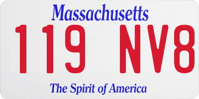MA license plate 119NV8