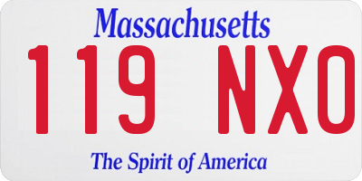 MA license plate 119NX0