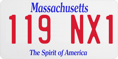 MA license plate 119NX1