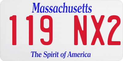 MA license plate 119NX2