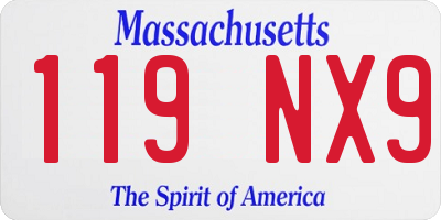 MA license plate 119NX9